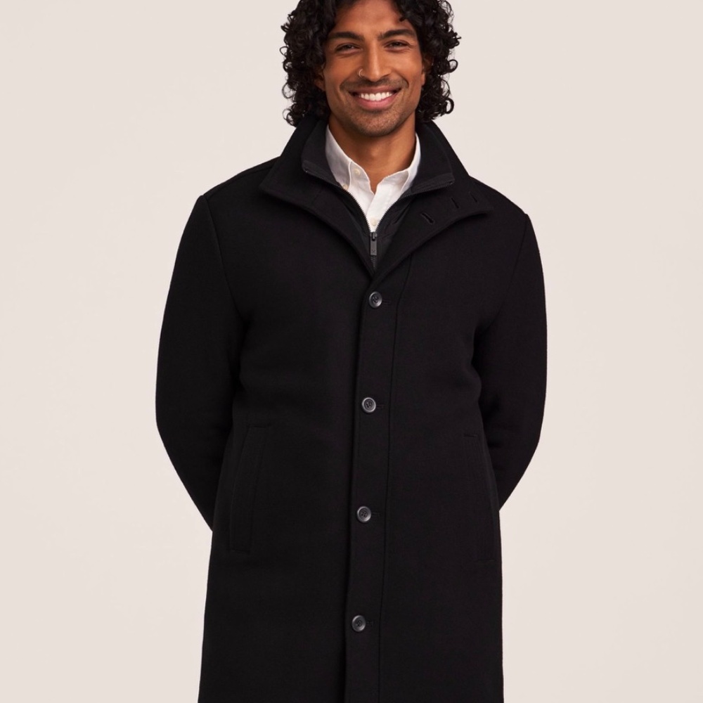 Denver Hayes Men's Buttoned Placket Full Zip Wool-Blend Winter Coat (Size 4XL) - Picture 4 of 6
